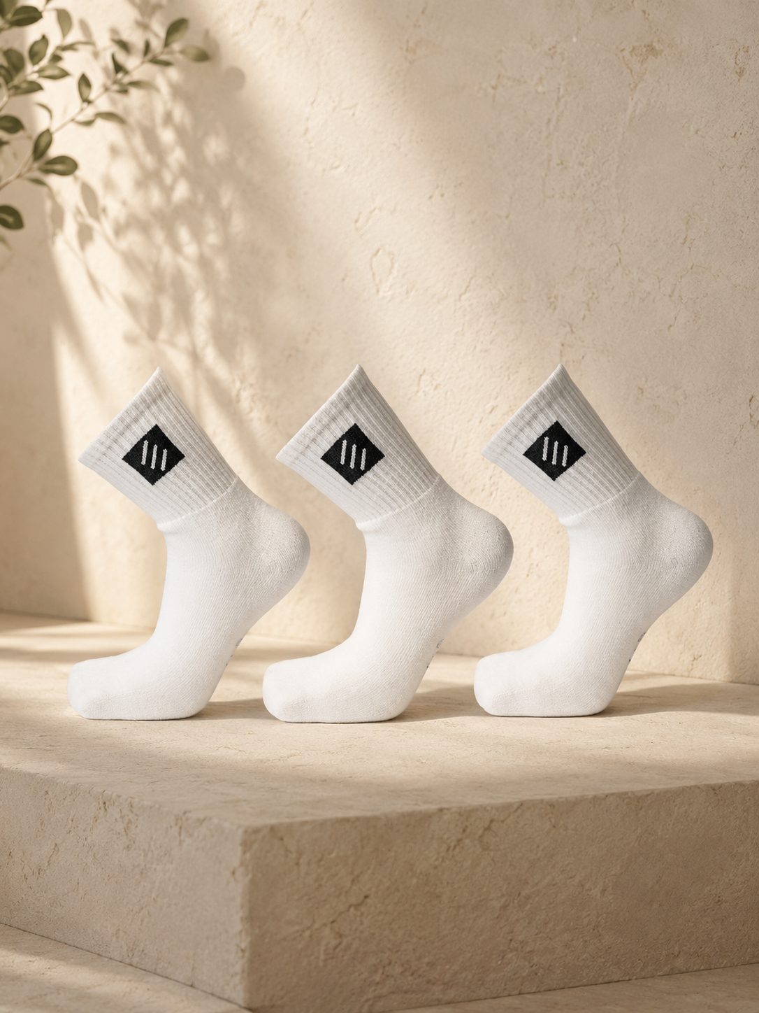 Comfort High Socks  | White (3 pairs)