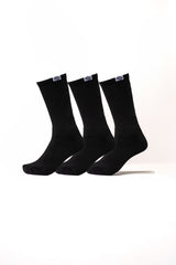 Premium Performance Extra High Crew Socks | Black (3 pairs)