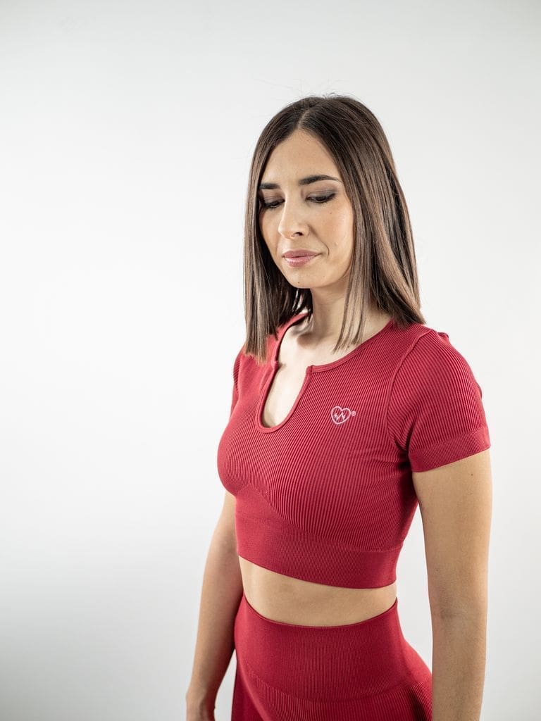 Crop top kratek rokav ET Lila