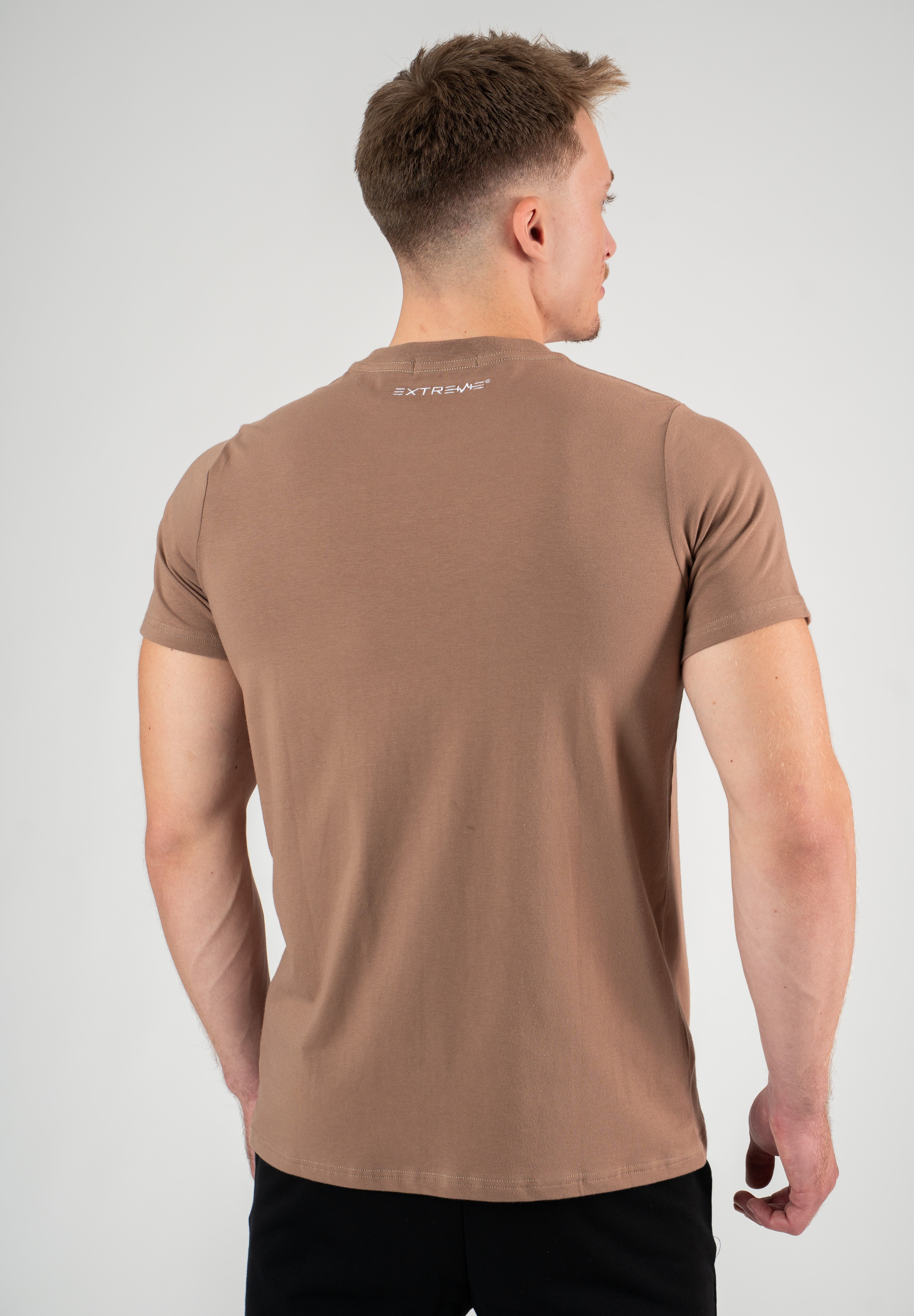 Pánské krátké tričko hnědé Extreme Timeless
